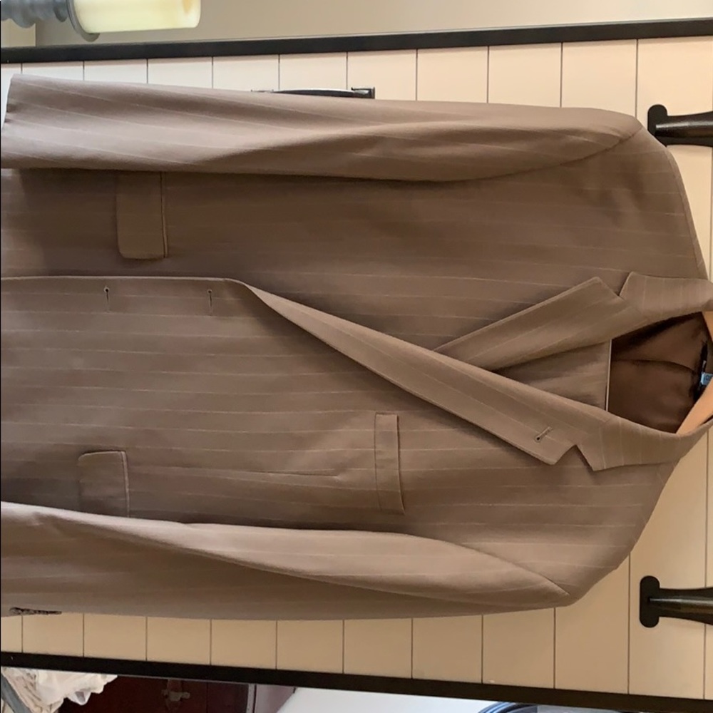 Men’s Brown Pin Stripe Suit 54L pleated and cuffed